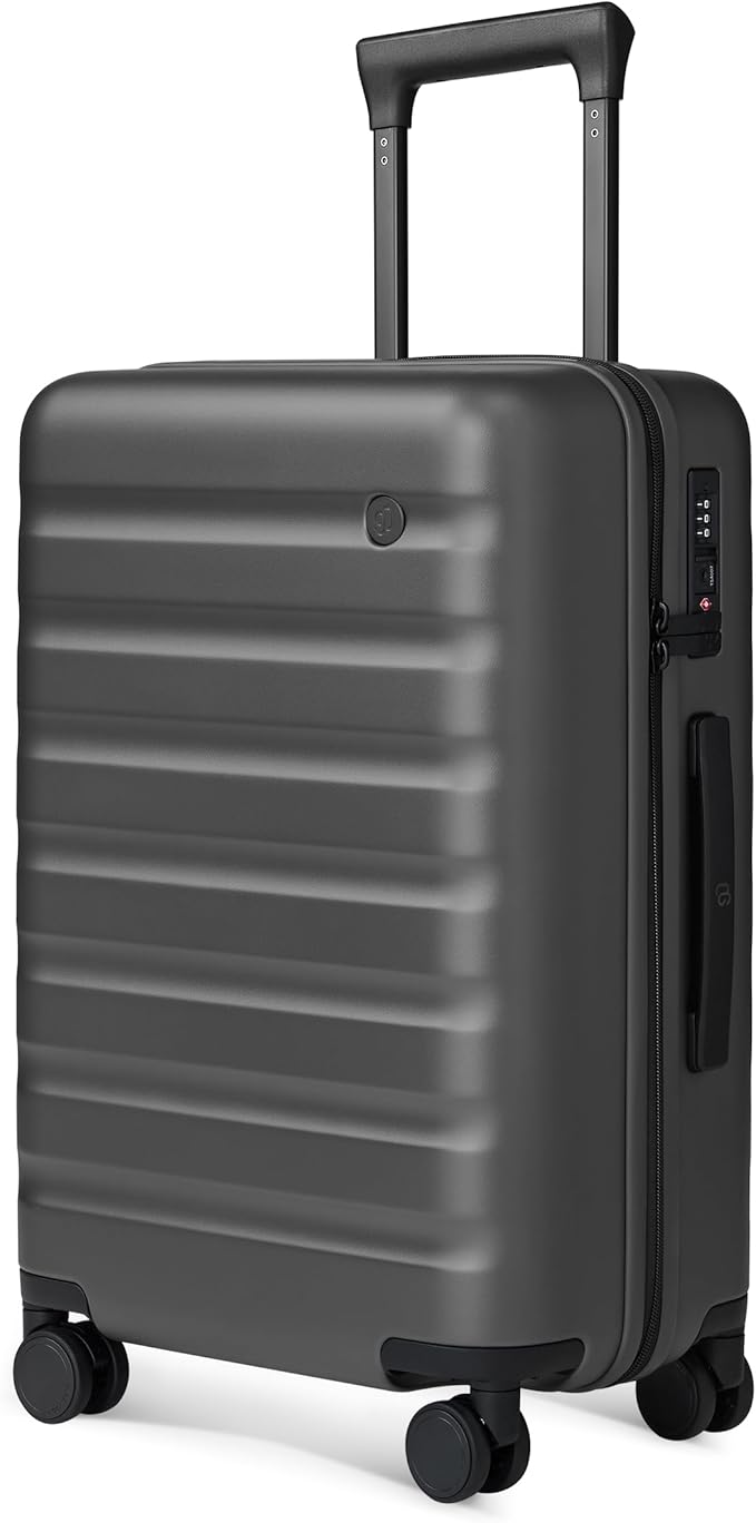 NINETYGO Carry On Luggage 22x14x9 Airline Approved, 20 Inch Luggage with Smooth Spinner Wheels, Lightweight, Hard Shell PC Suitcase Carry-On, Travel Luggage, TSA Approved (Grey, Rhine Basic2.0)