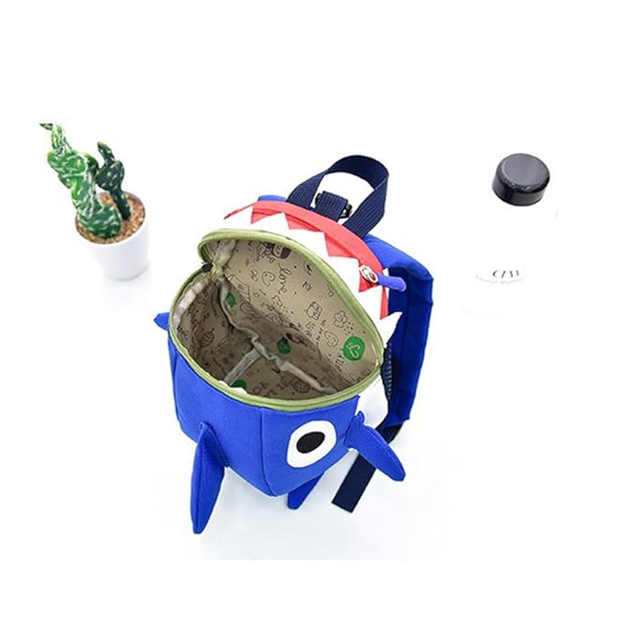 Safety Kids Leash Backpack with Harness Leash Shark for Toddlers Boys Girls-Blue