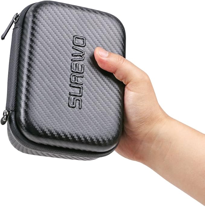 SUREWO Surface-Waterproof Carrying Case Compatible with GoPro Hero 13/12/11/10/9/8/7/(2018)/6/5 Black,DJI osmo action,AKASO/Campark/YI Action Camera and More