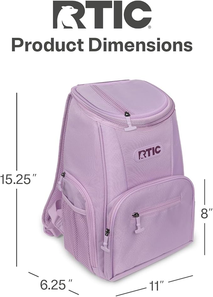 RTIC 15 Can Lightweight Backpack Cooler Soft Insulated Portable Bag for Lunch, Beach, Drink, Beverage, Travel, Camping, Picnic, Car, Hiking,