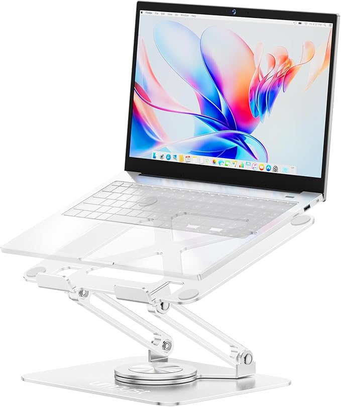 Urmust Laptop Stand for Desk with 360 Rotating Base, Ergonomic Adjustable Laptop Riser for Laptops 10 to 16 Inches