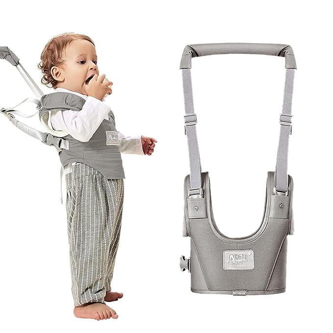 Baby Walking Harness-Handheld Assistant Belt- Toddler Infant Walking Aid for Trainer & Support 7-24 Month Old (all-season-Gray-1817)