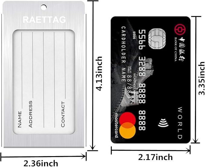 Luggage Tags Metal Suitcase Tags Travel Bag ID Identifier Luggage Tag (Silver 6-Pack)
