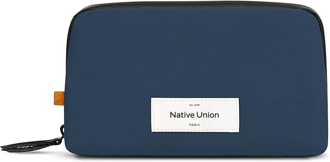 Native Union Stow Lite Organizer W.F.A Tech Organizer – Minimalist Travel Pouch Made of Recycled Materials for Everyday Accessory Storage & Protection – Stores Cables, Chargers & More (Navy)