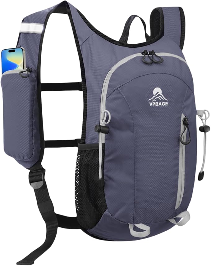 Small Hiking Backpack with Front Phone Holder, Packable Back pack with Chest and Waist Strap, Lightweight Daypack for Women Men