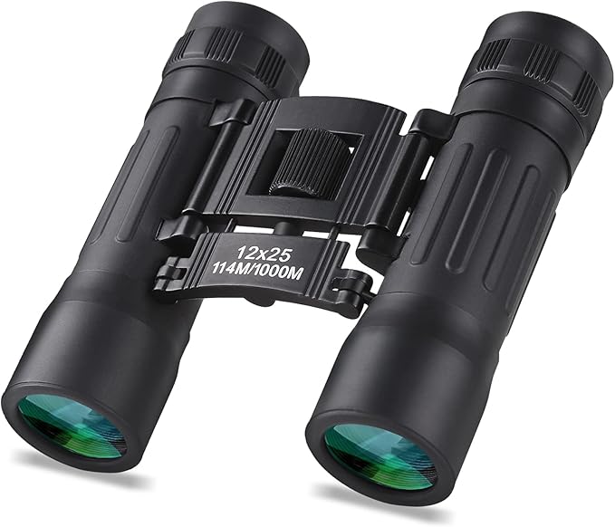12x25 Compact Binoculars, High Powered Easy Focus Binoculars, Portable Large Eyepiece Binocular for Adults Kids Bird Watching,Opera Concert, Travel, Hiking, Outdoor Scenery, Football Game