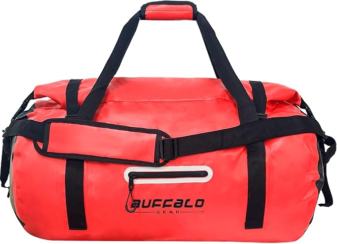 Buffalo Gear Waterproof Duffle Bag 40L 60L 80L Roll-top Dry Bag Heavy Duty Waterproof Duffel Travel Bag for Kayaking Rafting Boating Fishing Camping