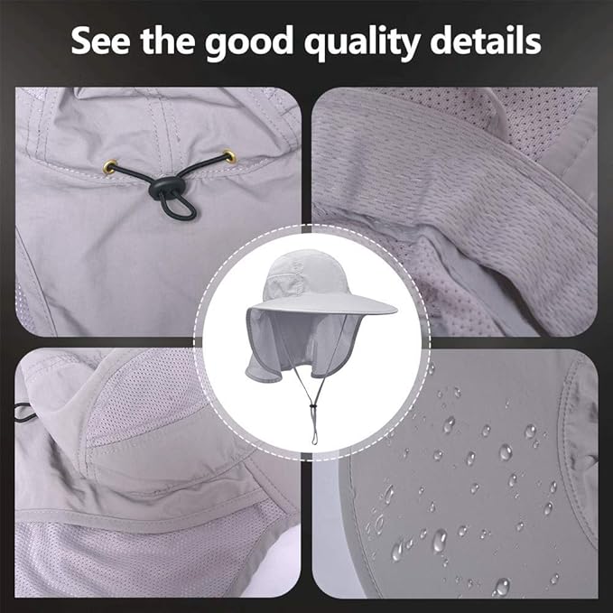 Unisex Outdoor Activities UV Protecting Sun Hats with Neck Flap