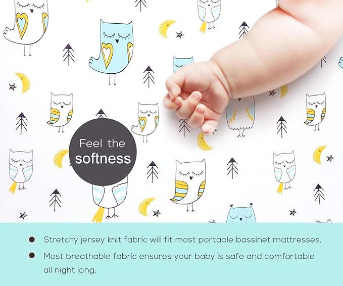 Stretchy Changing Pad Covers BROLEX Changing Table Cover for Baby Boys Girls,2 Pack Jersey Knit,Arrow & Owl