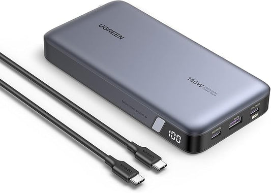 UGREEN Power Bank 25,000mAh 145W Laptop Portable Charger, Nexode 3-Port USB C PD Battery Pack, for MacBook Pro/Air, Dell XPS, iPhone 16/15/14, Galaxy S24, Steam Deck, iPad, and More