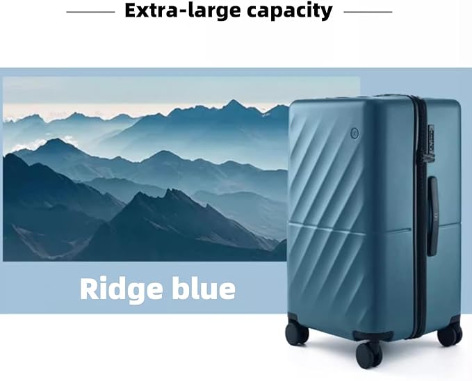 Trunk Luggage 29 Inch, Large Checked Luggage with Double Spinner Wheels, Anti-Burst Zipper, Hard Case PC Suitcase, Lightweight Travel Luggage, TSA Approved (Topaz Blue, Hudson)