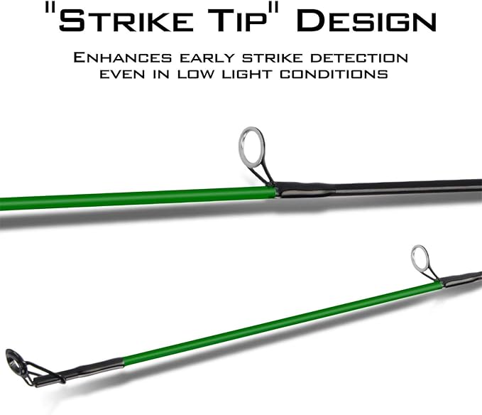 KastKing Brutus Spinning Rods & Casting Fishing Rods, Brute Tuff Composite Graphite & Glass Blanks, Stainless Steel Line Guides w/Zirconium Oxide Rings Tip Top, Chartreuse Strike Tip