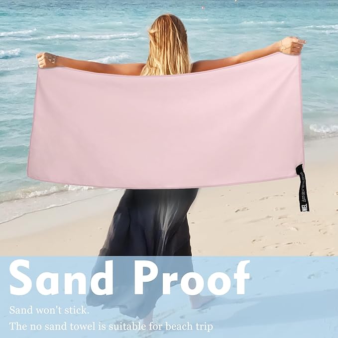 Microfiber Travel Towel, Soft Lightweight Quick Dry Towel, Super Absorbent Compact Travel & Sports & Beach Towels for Camping, Backpack, Gym, Swimming, Yoga, Hiking (XS:12"×24" -Pink)