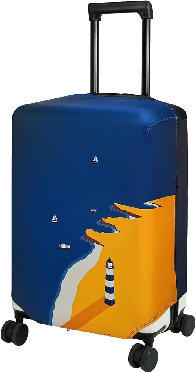 HYPER VENTURE Washable Luggage Cover - Fashion Suitcase Protector Fits 31-32 Inch Luggage (Lighthouse, XL)