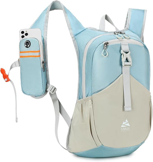 15L Small Hiking Backpack for Women Men Lightweight Packable Backpack Foldable Casual Daypack for Camping Travel Outdoor, Blue