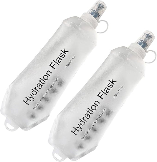AXEN Soft Flask TPU Foldable Running Hydration Flask, Soft Collapsible Water Bottle for Hydration Pack Cycling Marathon Running Hiking