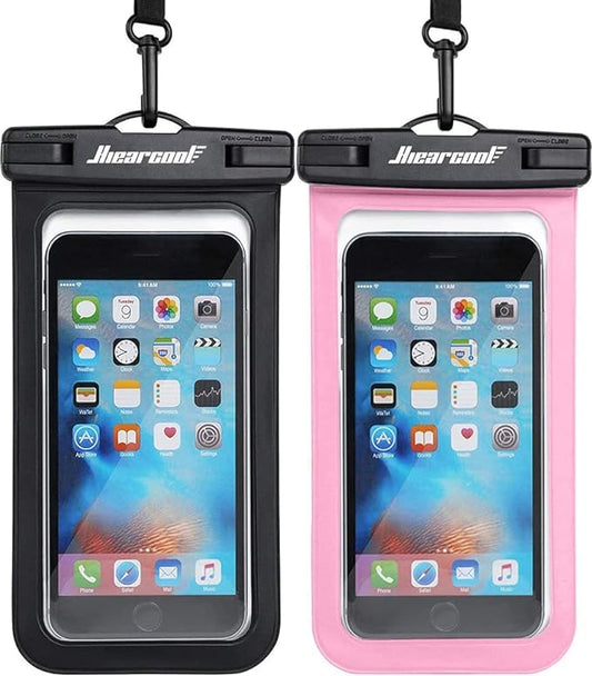 Hiearcool Universal Waterproof Case, Waterproof Phone Pouch Compatible for iPhone 16 15 14 13 Pro Max XS Plus Samsung Galaxy S22 Cellphone Up to 8.3", IPX8 Cellphone Beach Bag for Travel - 2 Pack