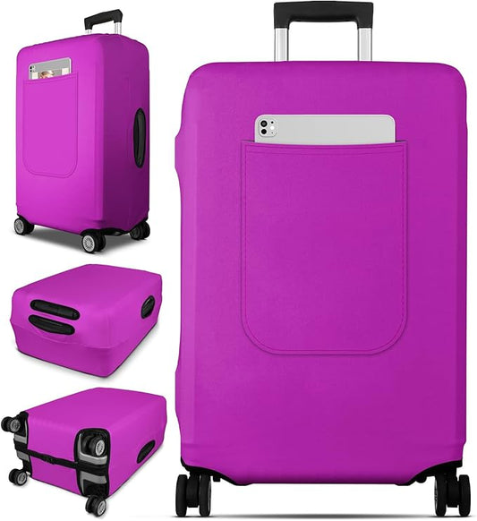 Slohif Luggage Cover for Suitcase Tsa Approved Protector - Luggage Sleeve Suit Case Cover Travel Stretch Large Baggage Case Protective Washable Fit 29-30 Inch Purple