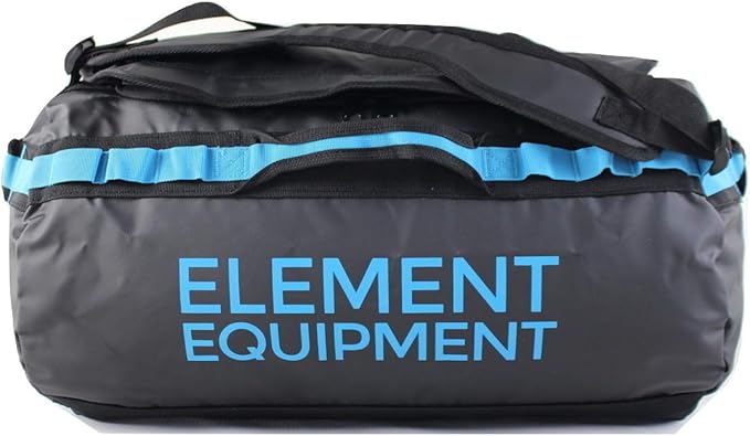 Element Equipment Trailhead Duffel Bag Shoulder Straps Waterproof Black/Blue Medium