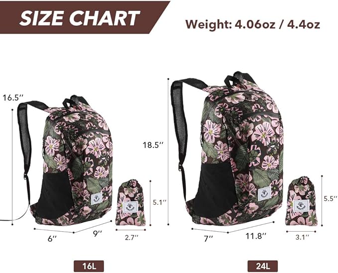 4Monster Hiking Daypack,Water Resistant Lightweight Packable Backpack for Travel Camping Outdoor