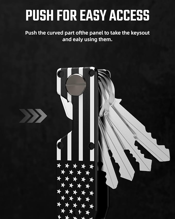 Key Organizer for Men Compact Key Holder Minimalist Key Case Metal Key Chain Key Holder for Keychain Secures 2-5 Keys