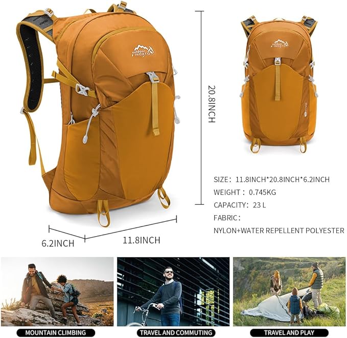 Hiking Hydration Backpack with 3l Water Bladder for Women and Men 25L Water Backpack for Hiking, Cycling, Climbing, Camping
