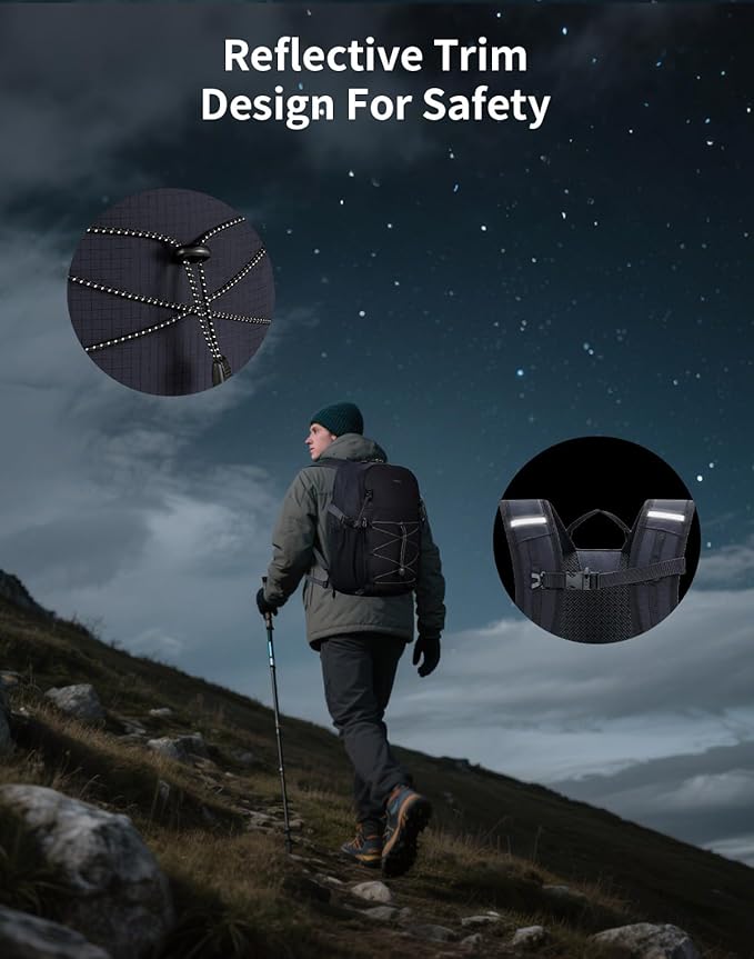ECOHUB Small Hiking Backpack for Men Women, 20L Lightweight Travel Backpacks Water Resistant Camping Cycling Hiking Daypack