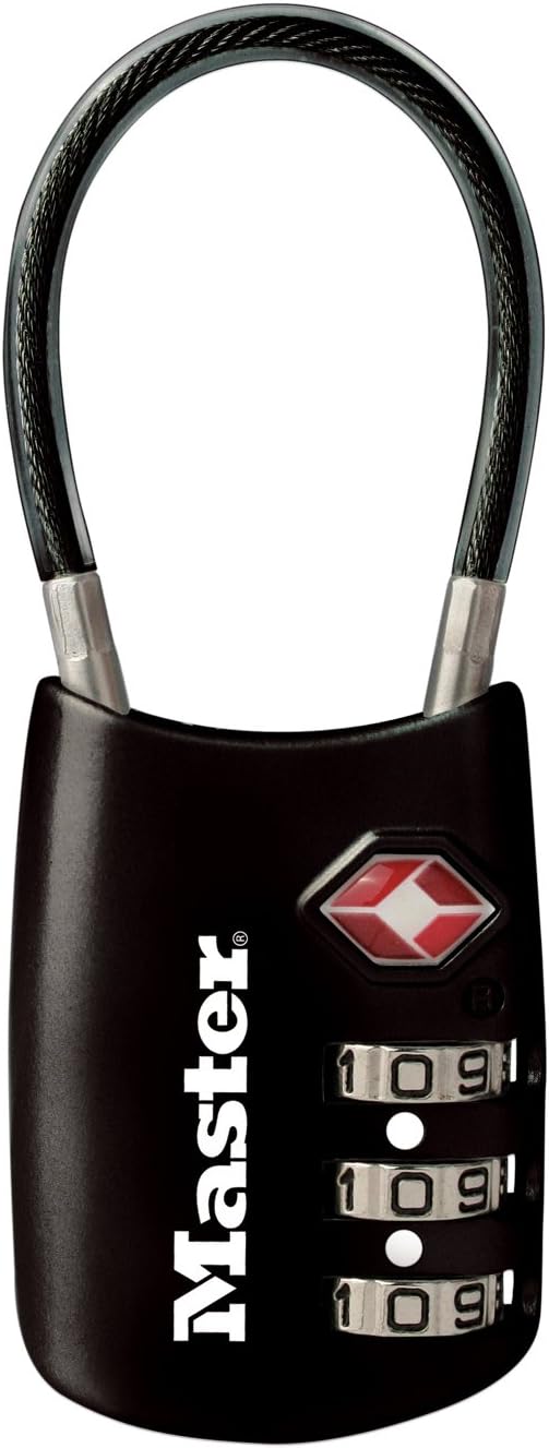 Master Lock 4688D Accepted Set Your Own Combination TSA Approved Luggage Lock, 1 Pack, Black
