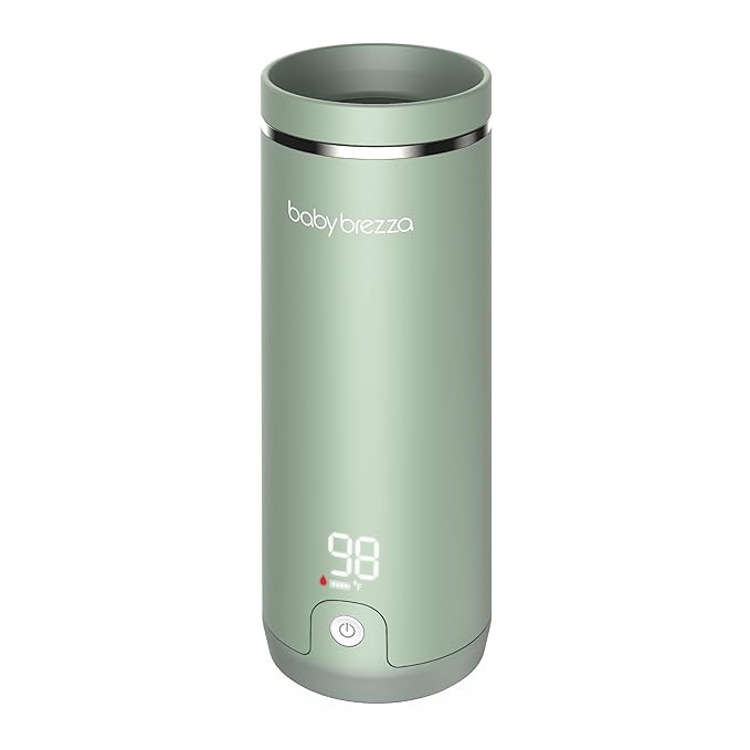Baby Brezza SuperFast Portable Baby Bottle Warmer – 67% Faster - Travel Breastmilk Warmer and Formula Warmer - Safe, Even Heating - Up to 9oz - No Adapters, Green