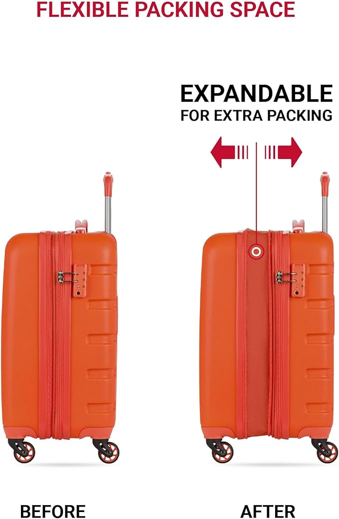 SwissGear 7366 Hardside Expandable Luggage with Spinner Wheels, Orange, Carry-On 19-Inch