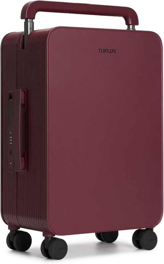 TUPLUS 20” Carry-On Hardside Luggage Lightweight ABS Travel Suitcase with Wide Handle Spinner Wheels TSA Combination Lock, Balance Series 2.0,Cranberry Red