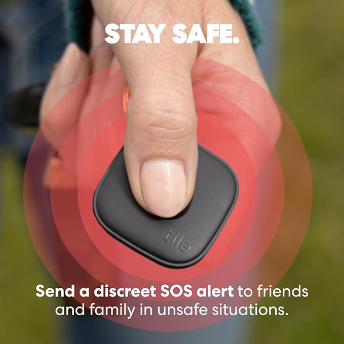Tile by Life360 Mate - Bluetooth Tracker, Keys Finder and Item Locator for Keys, Bags and More. Phone Finder. Both iOS and Android Compatible. 1-Pack (Black)