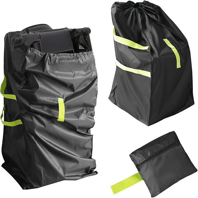 Gate Cheak Stroller Bag for Airplane Travel, Standard or Double Stroller Travel Bag For Airplane, Waterproof Travel Carry Bag, Large Stroller Cover, Black
