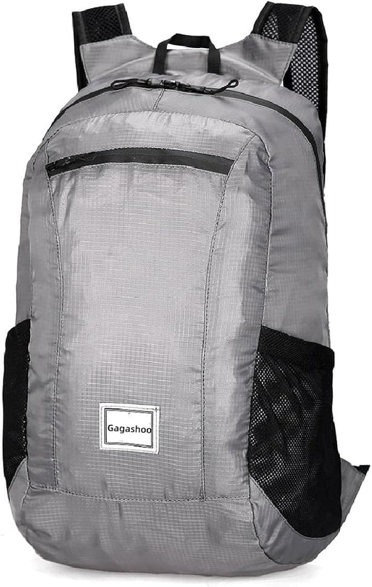 Small Foldable Hiking Daypack Packble Skin Casual Backpack Camping Cycling Travel Outdoor Day Bags Useful (Gray)