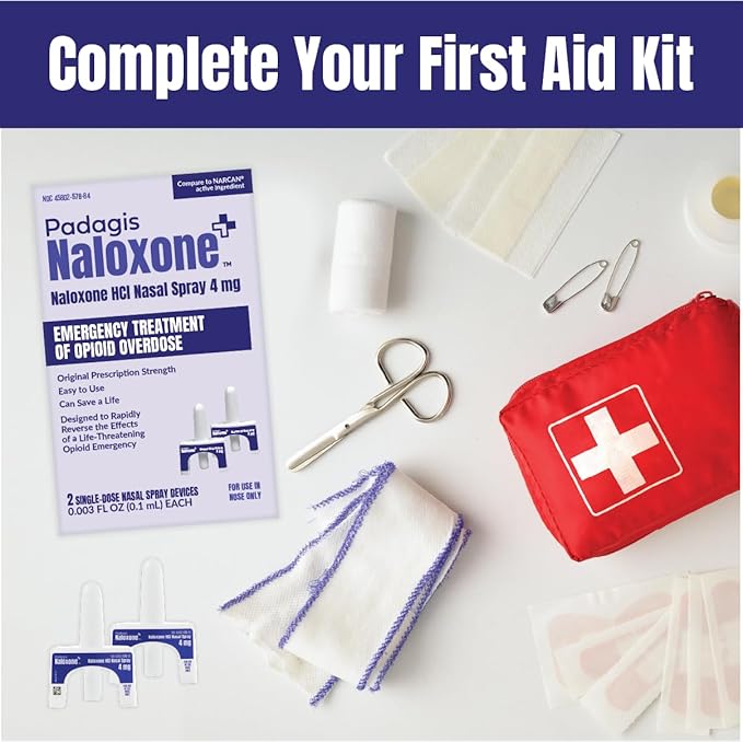 Naloxone HCI Nasal Spray, 4 mg – Emergency Treatment for Opioid Overdose - Rapid-Response Opioid Overdose Reversal, 2 Dose Single Use Nasal Spray