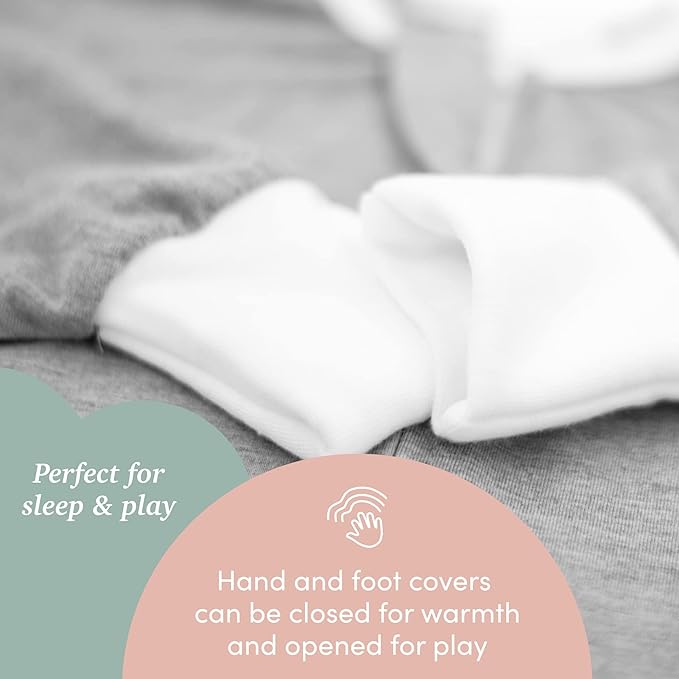 SleepingBaby Flying Squirrel Toddler Pajamas with Practical Zipper for Quick Diaper Changes and Travel Comfort - Heather Grey - 12-24 Months