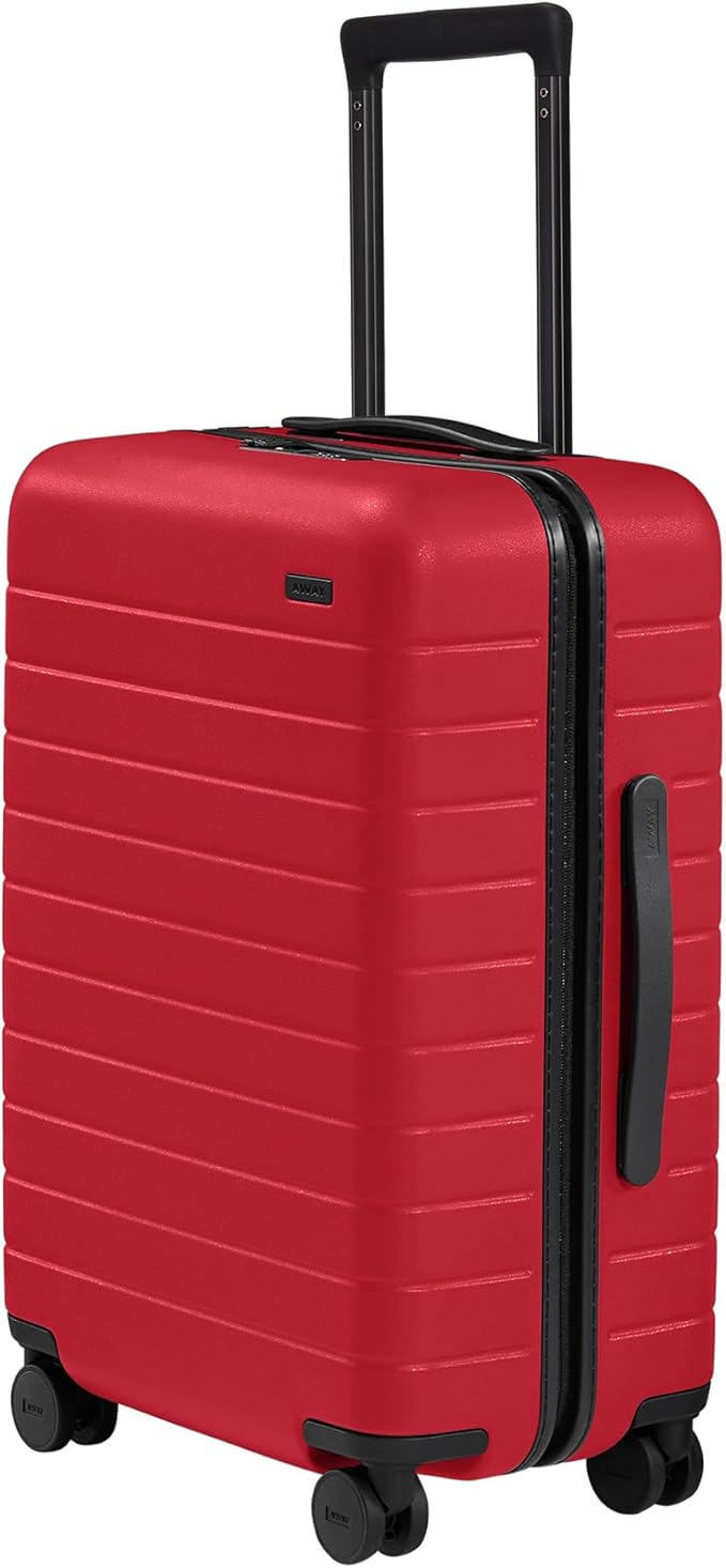 Away Carry-On Luggage, Lightweight Hardside Suitcase with Spinner Wheels, 22 Inch Airline Approved, TSA Lock, Cherry Red