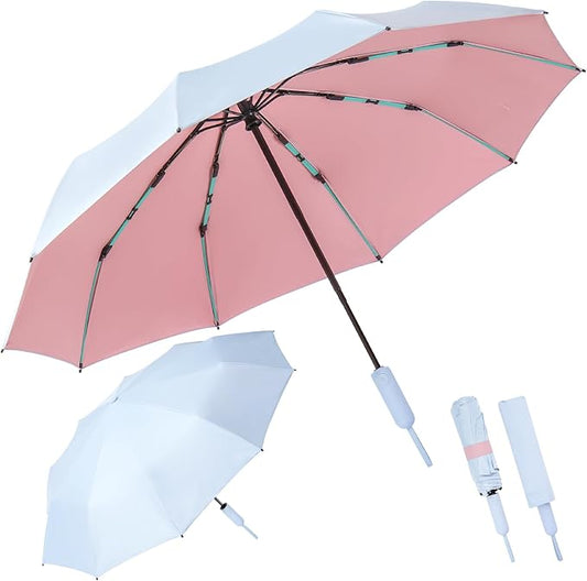 Folding Umbrella Anti-UV Compact Durable Folding Umbrella Auto Open Close Windproof Travel Umbrella Premium Grip Fits Backpack