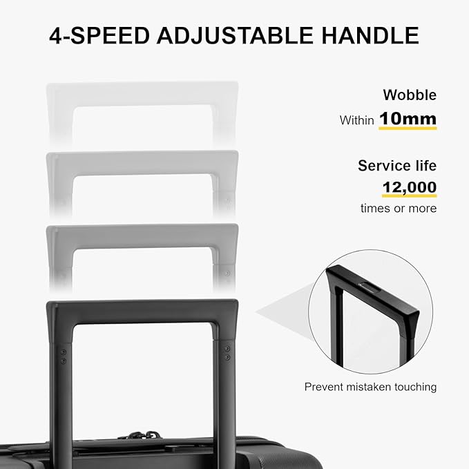 LEVEL8 Carry on Luggage Airline Approved, Small Carry on Suitcases with Wheels, Lightweight Hardside Textured Luggage for Travel, Tsa Approved, 20-Inch, Dark Grey