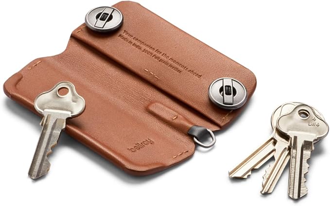 Bellroy Key Cover Plus – 3rd Edition (Leather Key Holder, Holds 4 – 8 Keys) - Caramel