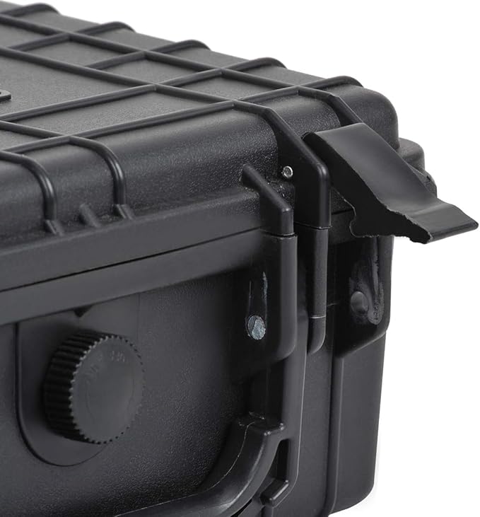 MEIJIA Portable Waterproof Protective Hard Case,Compact Camera Case with Customizable Fit Foam,Elegant Black,Fit for Drones,Camera,Lens, 9.17inchx7.56inchx4.33inch, Black, Dry Case