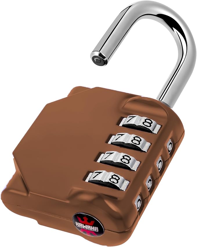 CL11MC Combination Lock, 4 Digit Outdoor Combination Padlock Set Your own Combination for Gym Locker Lock, School, Gates, Doors, Toolbox, Hasps and Storage (Mocha Mousse *1)