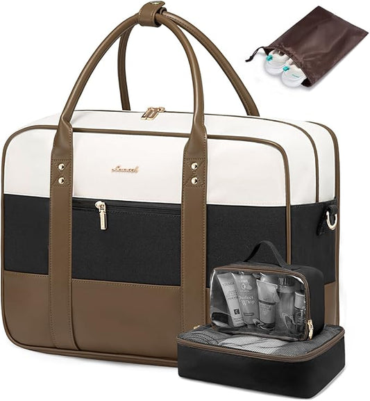 LOVEVOOK Weekender Travel Duffel Bag, Personal Item Duffle Bags for Women with Laptop Compartment, Overnight Bag with Toiletry Bag, Yoga Gym Bag with Wet Pocket, Hospital Bag for Labor and Delivery