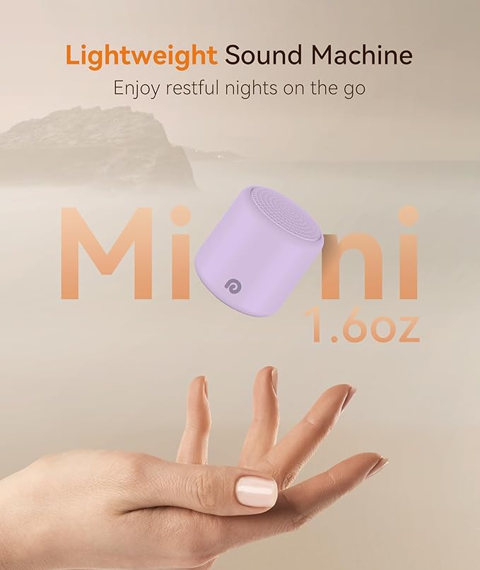 Dreamegg Portable White Noise Machine - Travel Sound Machine for Sleep, Features Powerful Battery, Egg-Sized, 16 Nature Sounds, Timer, Sound Machine for Baby Adults Office Privacy Home Gift (Purple)