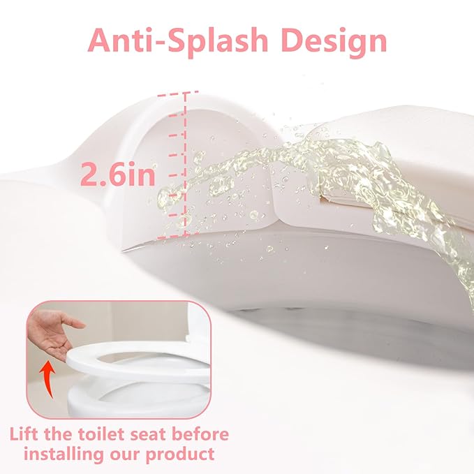 Potty Training Seat: 2 in 1 Design Potty Seat for Toilet & Nursery Step Stool for Sink Potty Training Toilet with Height Adjustable Ladder for Kids of All Ages (Light Pink)