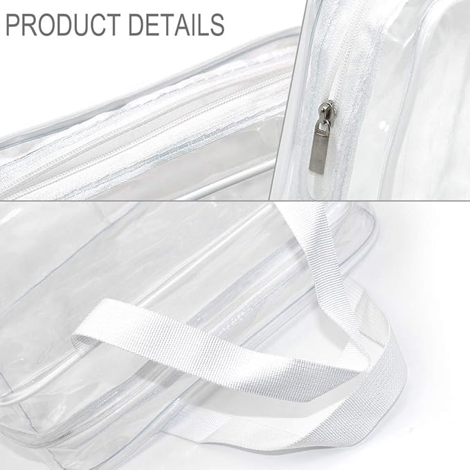 APREUTY Clear Makeup Bags, TSA Approved 6Pcs Cosmetic Makeup Bags Set Clear PVC with Zipper Handle Portable Travel Luggage Pouch Airport Airline Organization (White)