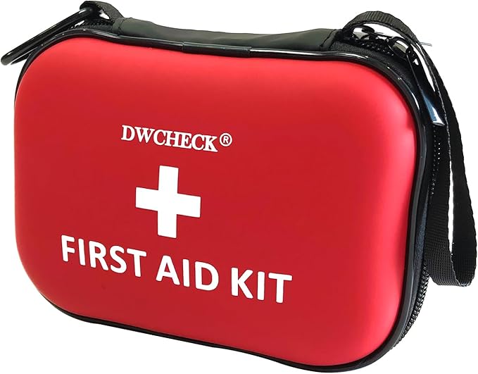 160 Piece Mini First Aid Kit, Compact Waterproof Hard Shell Small Emergency Medical Kit for Travel, Car, Home, Office, Vehicle, Hiking - Camping Essentials and Outdoor Survival Kit