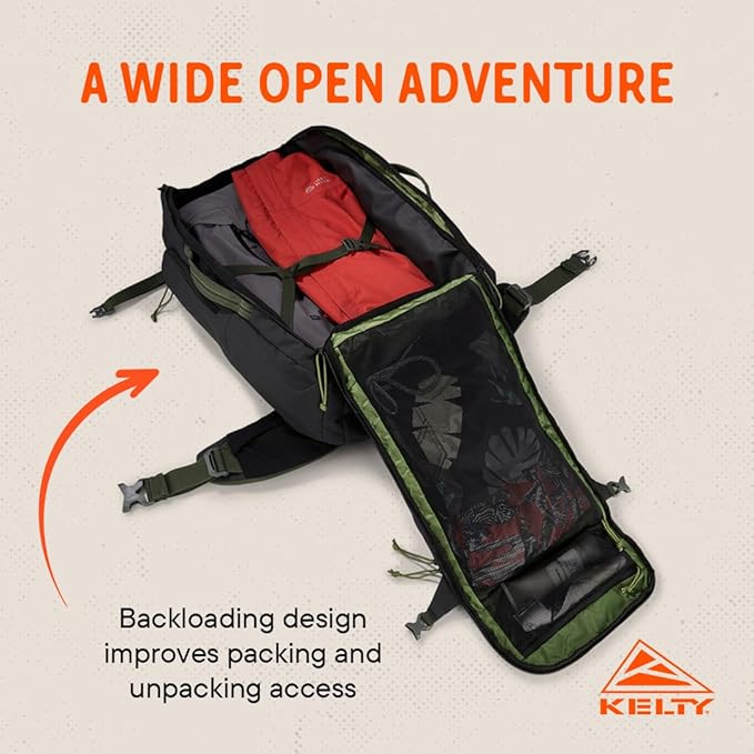 Kelty | Redwing Traveler Backpacks, Travel Pack for Adventure Travel | Burnt Olive & Black