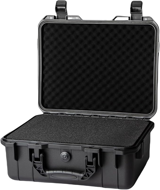 Hard case Waterproof Hard Case with DIY Customizable Foam Insert Portable Protective Case with Knife for Camera Drones Equipments Tools Test Instruments 16.9''x13.7''x7.1''