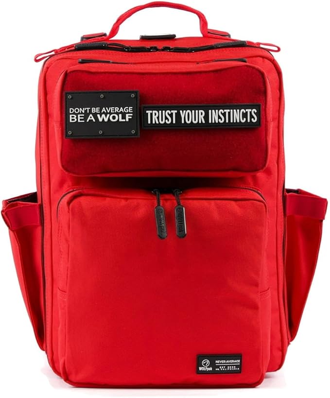 WOLFpak 15L Backpack - Elite Red - Slim Everyday Carry Backpack for Men & Women, Water-Resistant Minimalist Daypack for Laptop & Travel